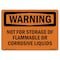 Signmission OSHA Warning Sign, 5" Height, 7" Width, Not For Storage Of Flammable Or Corrosive Liquids, Landscape OS-WS-D-57-L-12283 - alternate 1